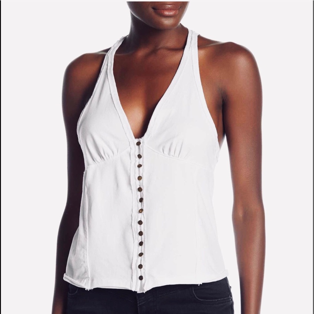 ⛔️SOLD⛔️Free People Multi Solid Halter Tank XS
